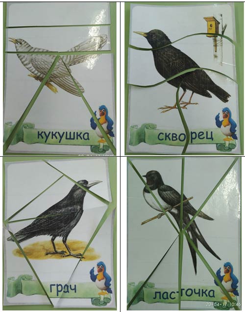 Разрезные картинки перелетные птицы для дошкольников