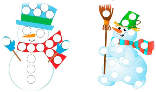Дидактическая игра «Пластилиновые заплатки снеговику»